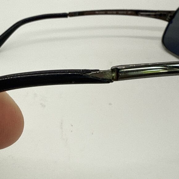 RAY BAN RB3343 004/58 63[]12 3P GUNMETAL POLARIZED FLEX HINGES WRAP SUNGLASSES - Picture 5 of 14